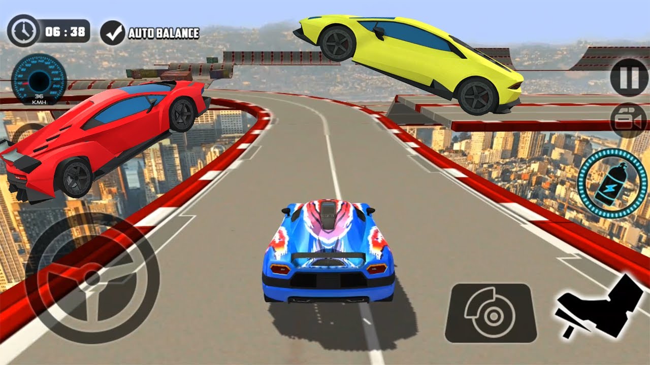 Impossible Car Tracks 3D Blue Car vs Red Car vs Yellow Car Campaing Mode Levels 1113