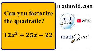 4) Factorizing the Given Quadratic Equation