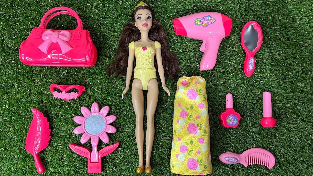 Disney Princess Doll Makeover - DIY Miniature Ideas For Barbie ~ Wig, Dress, Faceup, andMore!