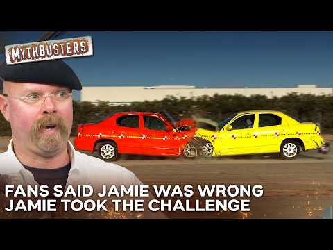Is A Head-On Collision The Same As Hitting A Wall At Twice The Speed? | MythBusters