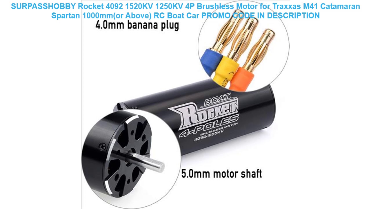 Promo SURPASSHOBBY Rocket 4092 1520KV 1250KV 4P Brushless Motor for Traxxas M41 Catamaran Spartan 1