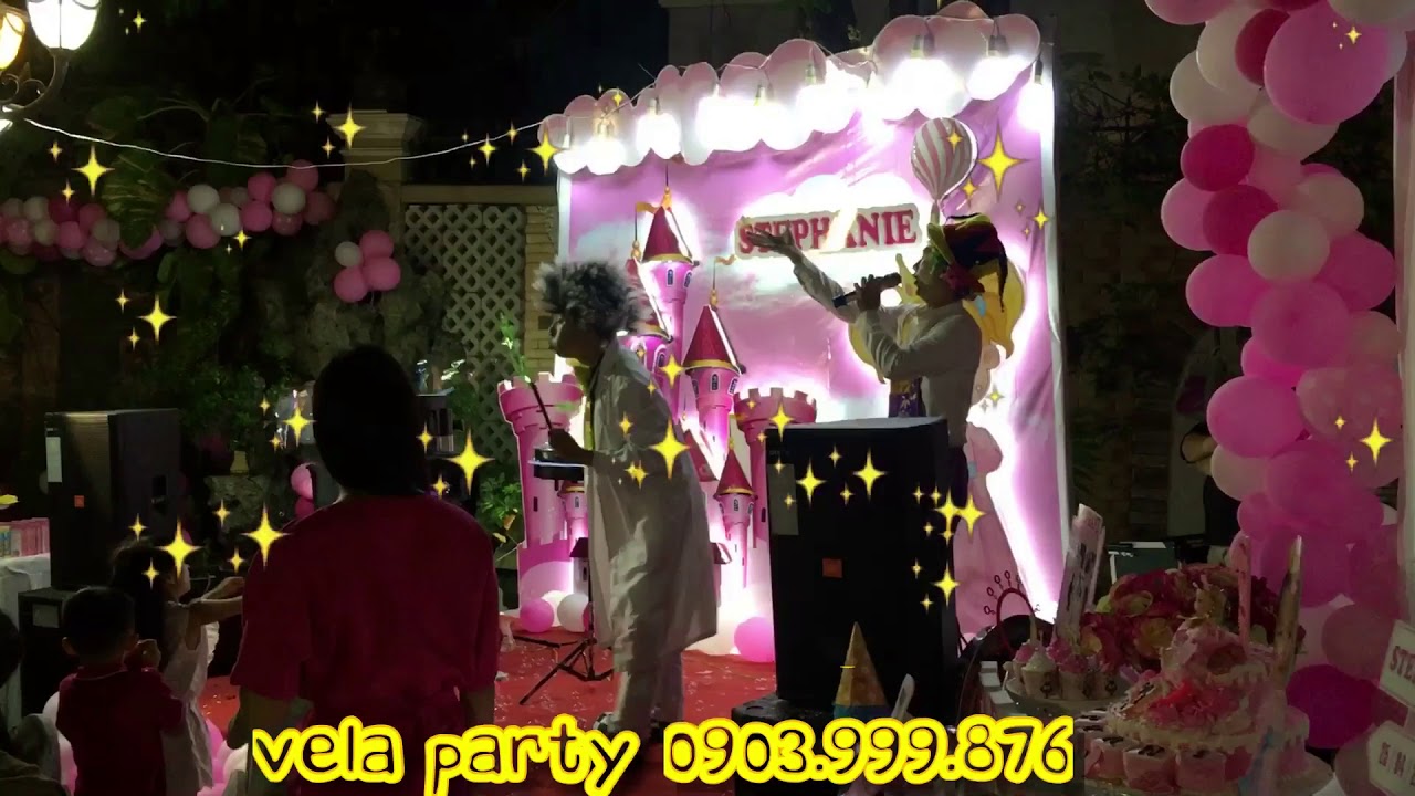 Tổ chức sinh nhật cho bé gái 1 tuổi tại nhà theo chủ đề công chúa cực vui | Vela Party - YouTube