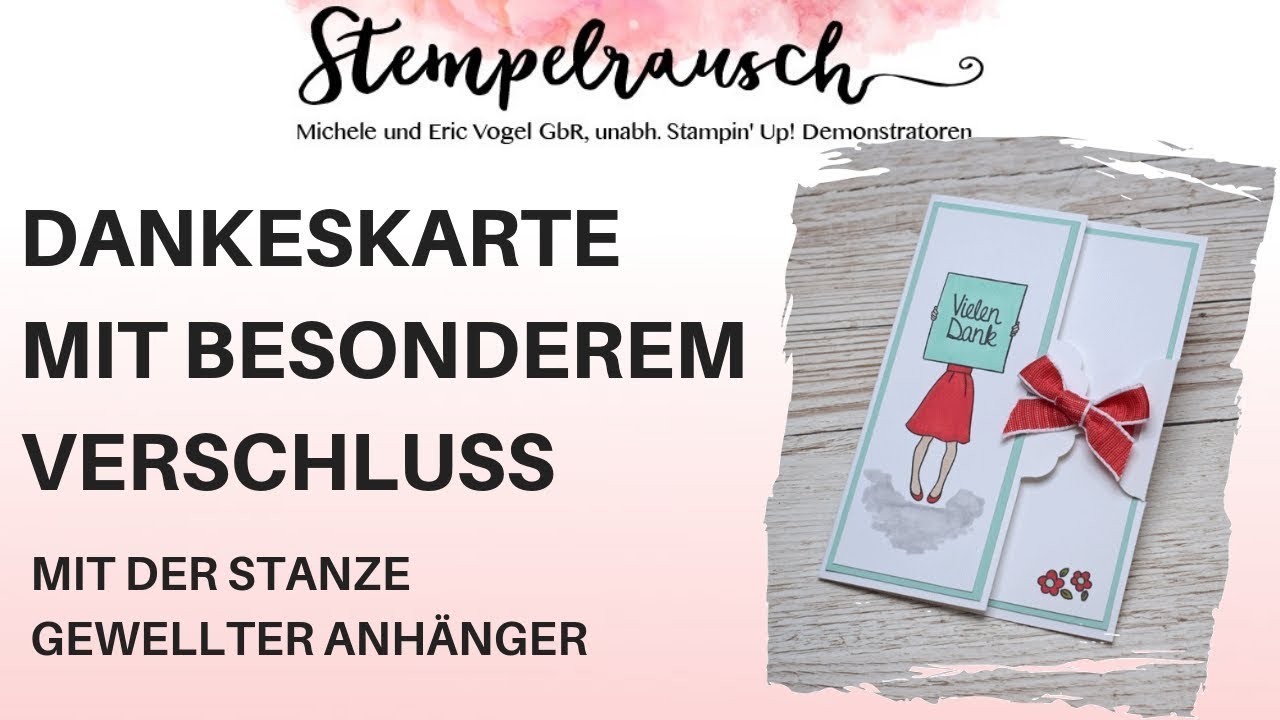 🎀 Karte mit besonderem Verschluss | Stanze gewellter Anhänger | Stempelset Persönlich überbracht