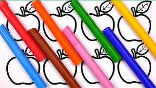Learn Colors With 8 Apples🍎 | Kids Learning Vidoe | Coloring For Kids | a for Apple Coloring 