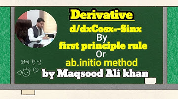 Derivative of Cosx by first principle rule(ab.initio method)|urdo| Pushto