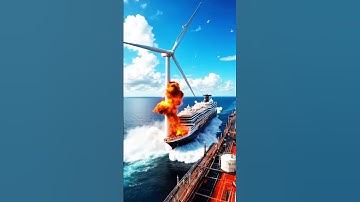 Ship Hits Turbine! Massive Ocean Explosion ⚠️