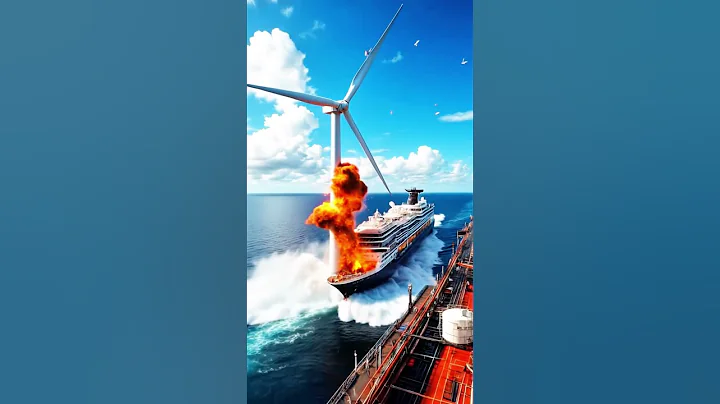 Ship Hits Turbine! Massive Ocean Explosion ⚠️