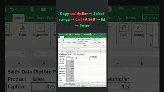 Excel Hidden Trick Multiply 100 Cells in 3 Seconds! 🤯 #shortsvideo #shortviralvideos