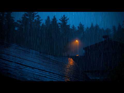 Sleep Peacefully in a Cozy Cabin at Night with Pounding Rain & Powerful Thunder on a Metal Roof #713