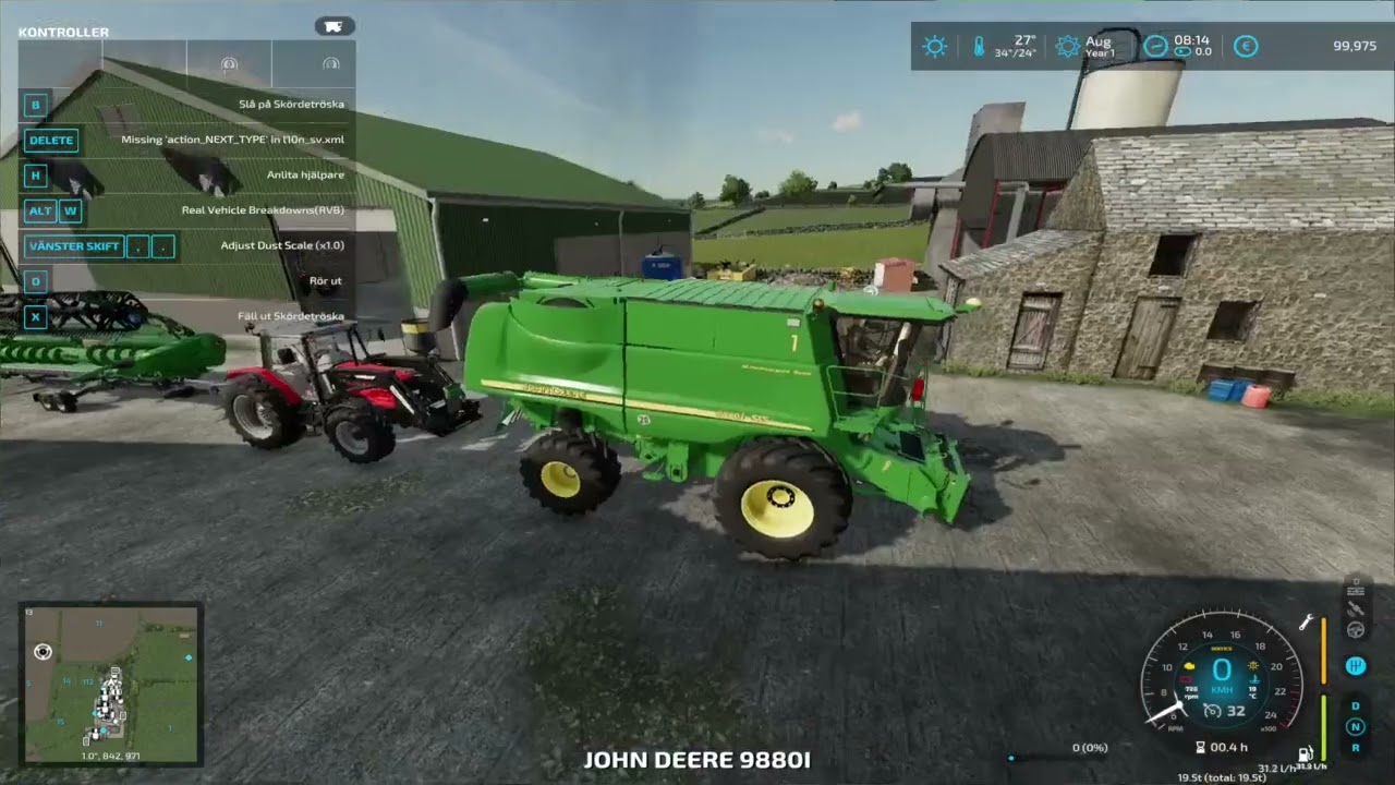 FS22 gameplay on a new map with some more harvesting (map lancashire)