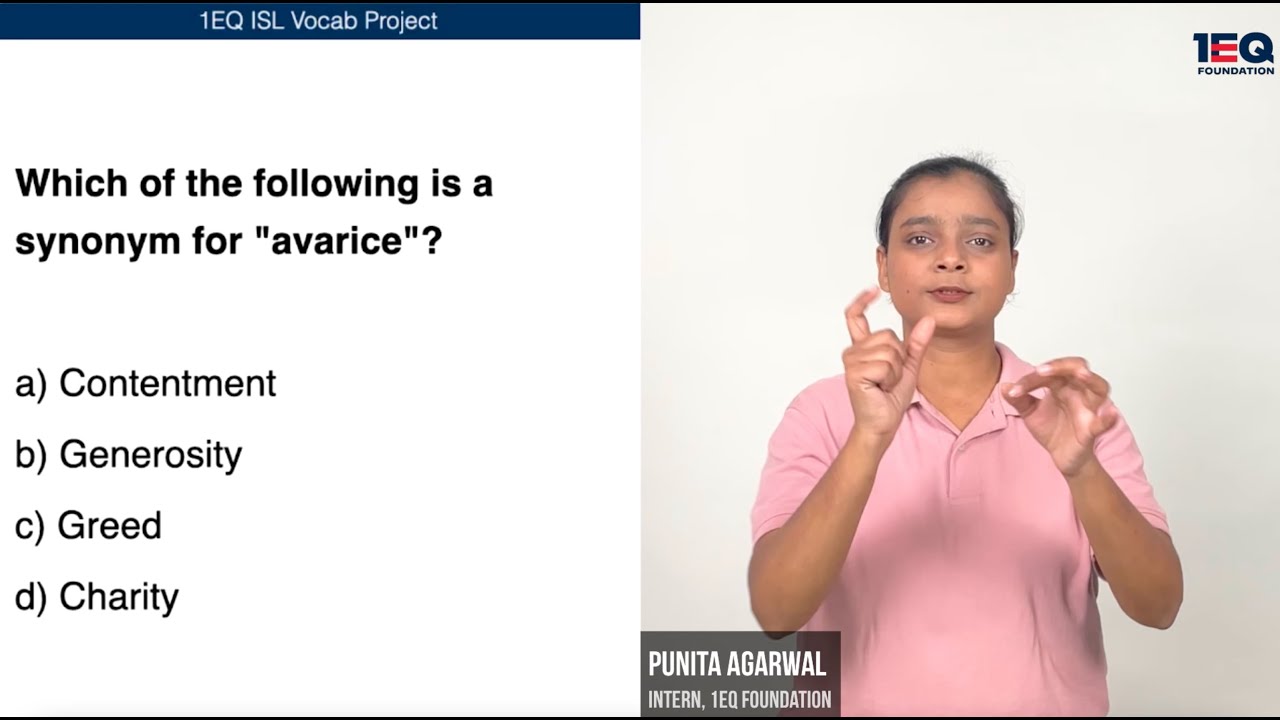 Avarice | 1EQ ISL Vocab - YouTube
