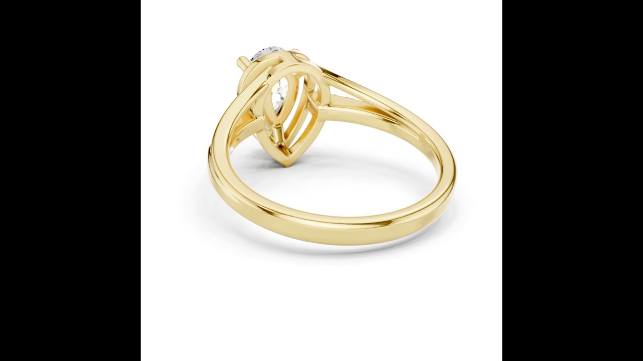 Pear Cut Unique Split Shank Ring