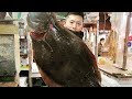 【職人技】極上のヒラメ捌き方・神経締め・血抜き・ずっと見てられる神業すき引きHow to prepare large fish