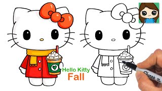 How To Draw Hello Kitty Holding A Fall Latte Sanrio Autumn