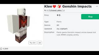Roblox Genshin Impact Clothing : Part 8 : More Detailed Mona, Albedo, Klee, and Jean