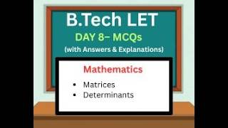 LET Day 8 🔥 | Matrices &amp; Determinants MCQs | Easy Tricks