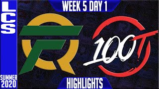 FLY vs 100 Highlights | LCS Summer 2020 W5D1 | FlyQuest vs 100 Thieves