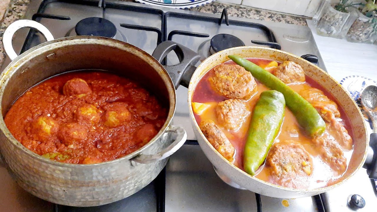 مرقة بطاطا بكفتة الدجاج/صالصة مقرونة بكعابر الدجاج