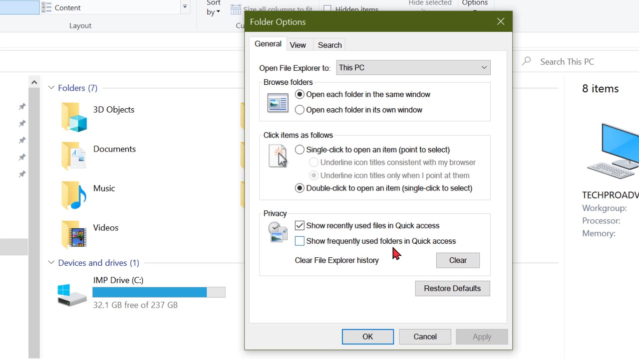 How to Show Frequently used Folders In Quick Access In Windows 10