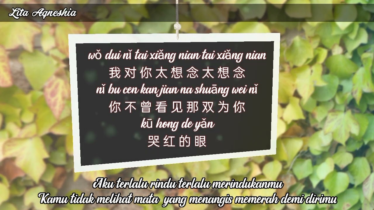 【太想念】Tai Xiang Nian-在夢裏吻的臉卻來不到我身邊 -Peng Zheng-Lyric