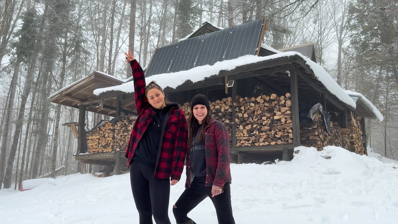 Winter At The Off Grid Cabin - YouTube