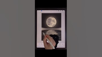 Draw Moon Night with iPad Procreate #shorts