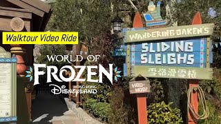 Unboxing World of Frozen Disneyland HK Wandering Oaken's Sliding Sleighs Ride POV walk tour #disney