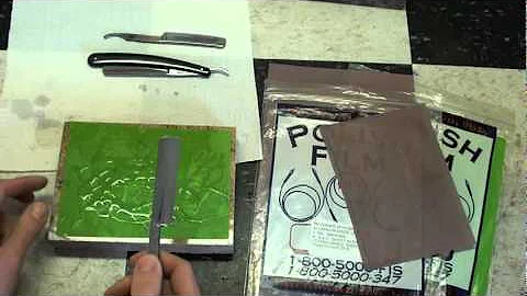 How to sharpen Straight Razors using Fiber Optic polishing film.