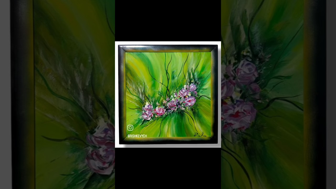 Flowers Green Impression Painting by RishkevychArt