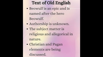 Beowulf  || Old English Period  || Literary Foundation ||