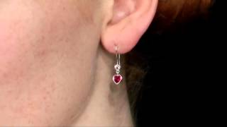 Cr. Ruby Heart Earrings in Sterling Silver | MyJewelryBox Wealth