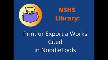 Exporting Works Cited from NoodleTools