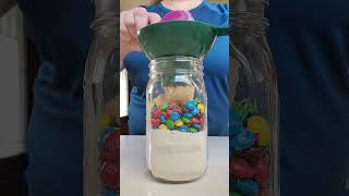 Making M&M Cookie Mix In  A Jar