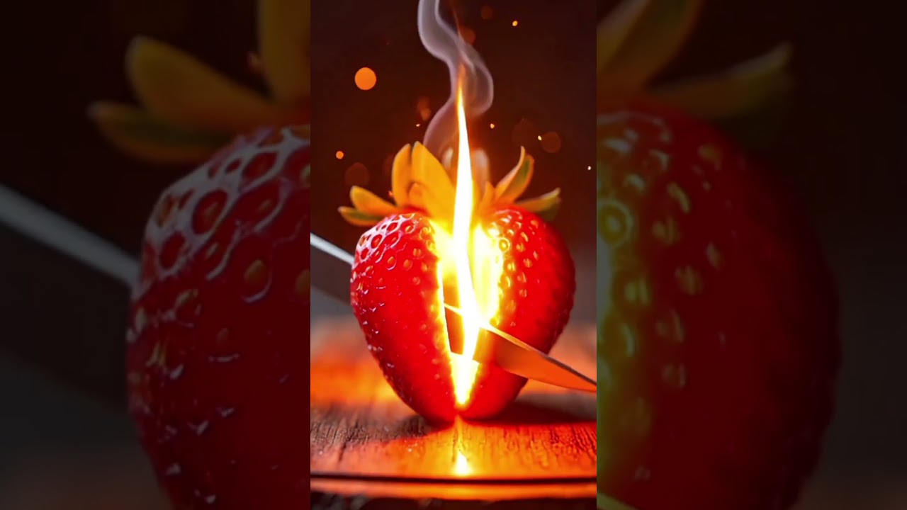 Lightning Lava Strawberry 🍓 Cutting ASMR Satisfying Visuals