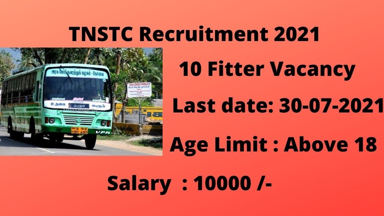 TNSTC Recruitment 2021 – 10 Fitter Vacancy || 