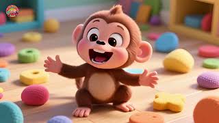 Baby Monkey Counts Shapes 🐵🔺 Fun Shapes Learning Song for Kids | Preschool Math Rhyme