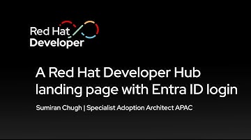 A Red Hat Developer Hub landing page with Entra ID login