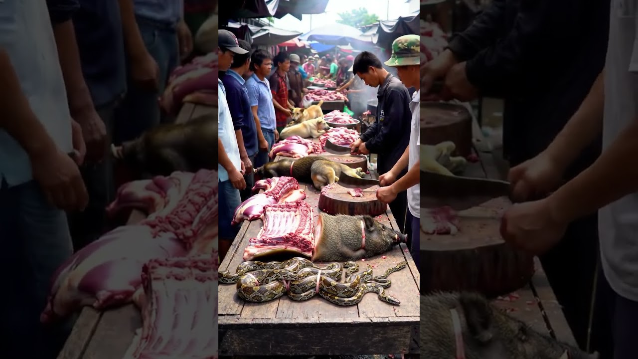 #traditional market animals meats