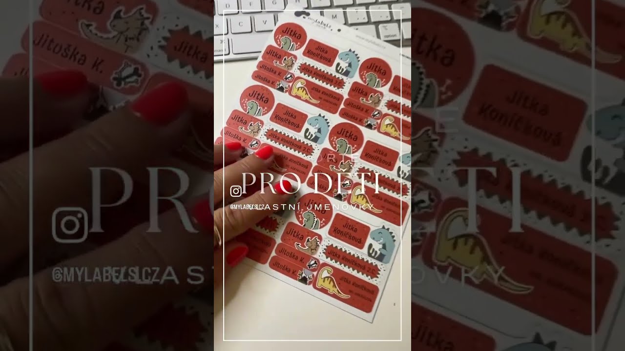 Dinosauři nejsou jen pro kluky - jmenovky mylabels.cz do školky a školy