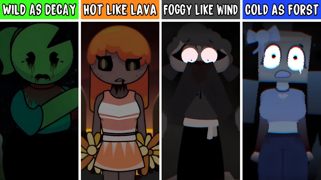 Incredibox WILD AS DECAY vs HOT LIKE LAVA vs FOGGY LIKE WIND vs COLD AS FROST | All Horror Version