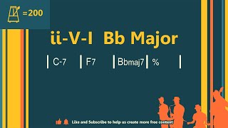 ii-V-I Bb Major Medium-Up swing (200 bpm) Jazz Backing Track - Organ/Hammond version