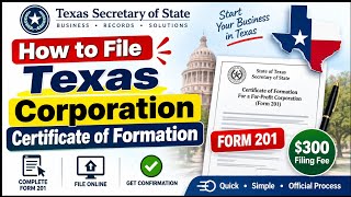 How to File Texas Corporation Certificate of Formation