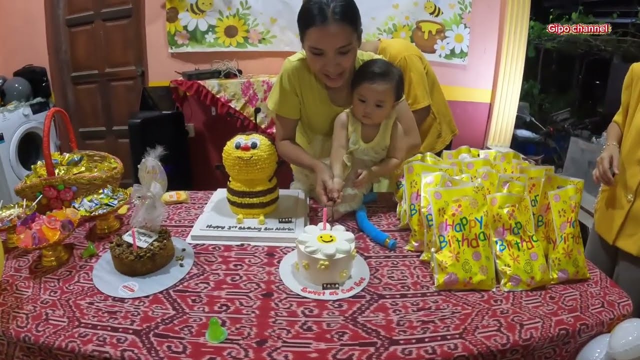 Menyambut ulang tahun kelahiran cucu Yang ke satu tahun Bea Aldria