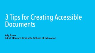 Famous 3 Tips for Creating Accessible Documents Profile
