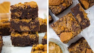 The perfect brownie does exist! Stuffed Cookie Butter Biscoff Brownies | SweetTreats