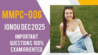 MMPC-006 important questions and Answers | IGNOU MBA #mmpc006 #mmpc6 #ignou #dec2025 
