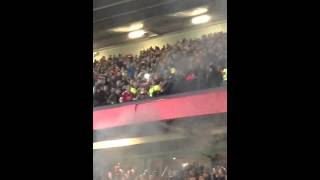 Liverpool fans fighting Manchester United (Good quality)