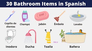 Bathroom vocabulary in spanish | Learn 30 Bathroom Items in Spanish!