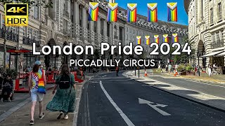 Pride 2024 Highlights: London Piccadilly Circus WalkLog 🇬🇧 [4K]