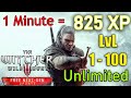 THE WITCHER 3 LEVEL UP FAST BEST XP FARM GLITCH 825 XP X Minute LEVEL 1 100 Update 4 04 2026 